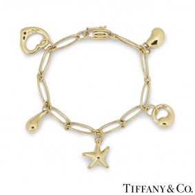 Tiffany & Co. Yellow Gold Elsa Peretti Charm Bracelet